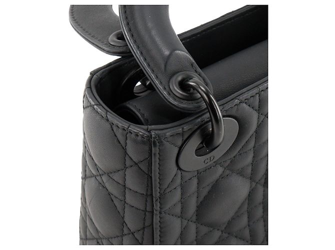 Autre Marque DIOR - Borsa a tracolla mini Lady Dior in pelle cannage nera Nero - vista 7