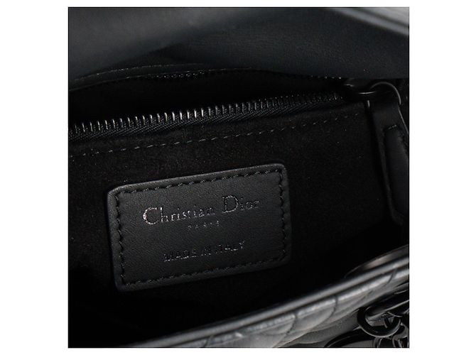 Autre Marque DIOR - Borsa a tracolla mini Lady Dior in pelle cannage nera Nero - vista 8
