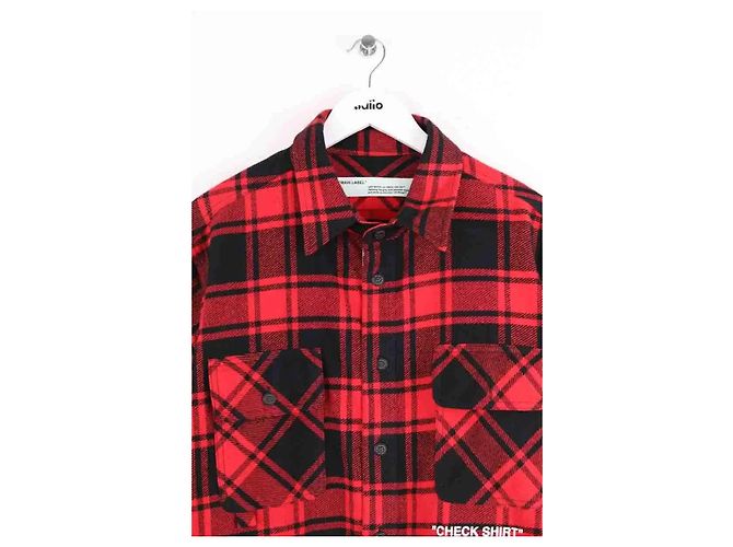 Off White Jacke aus Baumwolle Rot Herren L - Ansicht 2