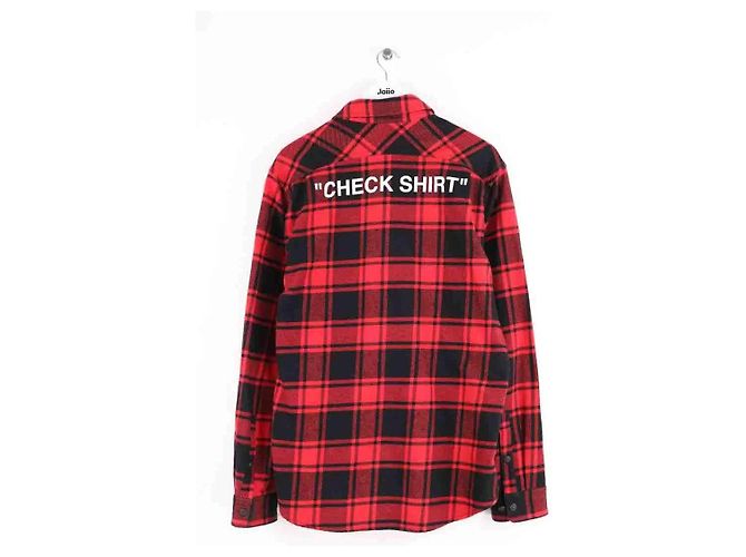 Off White Jacke aus Baumwolle Rot Herren L - Ansicht 3