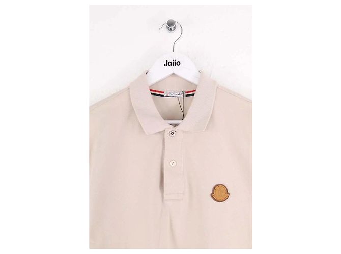 Polo Moncler in cotone beige da uomo - vista 2