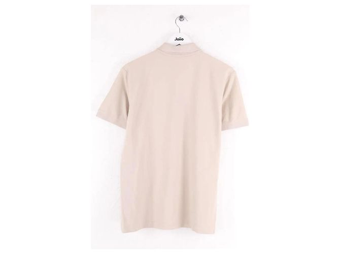 Polo Moncler in cotone beige da uomo - vista 3