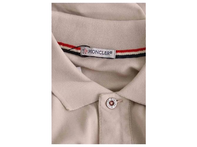 Polo Moncler in cotone beige da uomo - vista 5