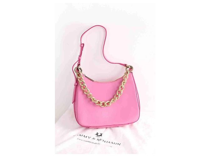 Autre Marque Tammy & Benjamin Schultertasche aus Leder rosa Pink - Ansicht 7