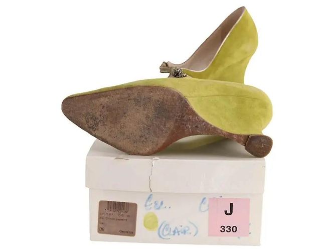 Autre Marque Dior Absatzschuhe aus grünem Wildleder - Ansicht 6
