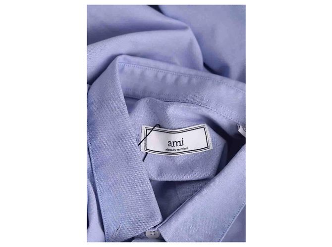 Ami Herrenhemd aus Baumwolle Blau L - Ansicht 5
