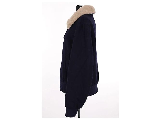 Cappotto Ami in lana blu navy - vista 3