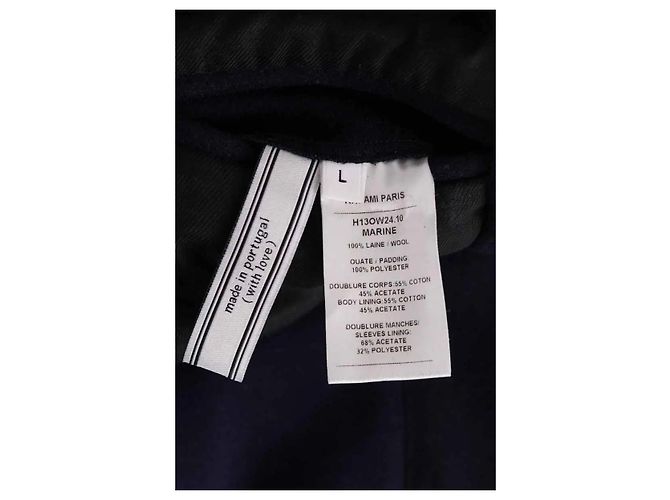 Cappotto Ami in lana blu navy - vista 6