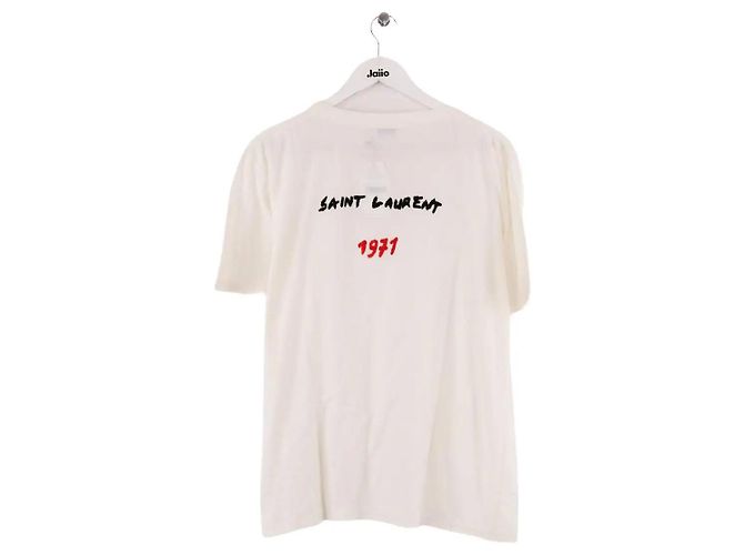 Autre Marque Camiseta Saint Laurent color ecru algodón XL Crudo - vista 3