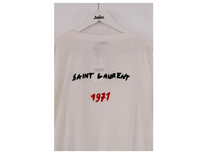 Autre Marque Camiseta Saint Laurent color ecru algodón XL Crudo - vista 4