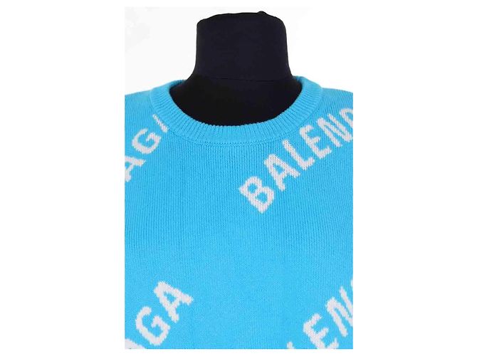Balenciaga Blauer Baumwollpullover Herren M - Ansicht 2