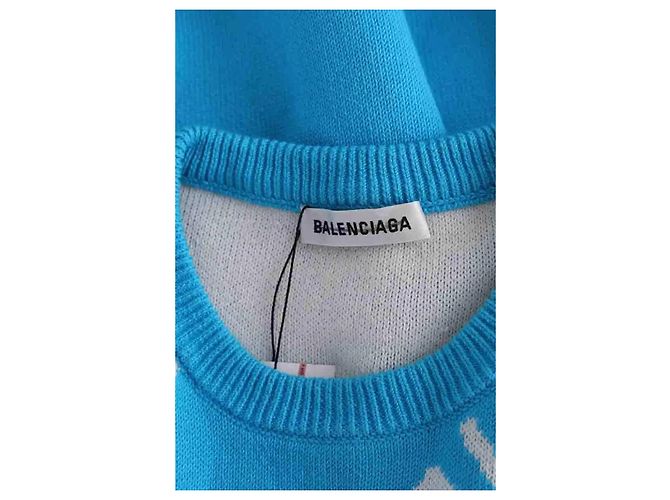 Balenciaga Blauer Baumwollpullover Herren M - Ansicht 4
