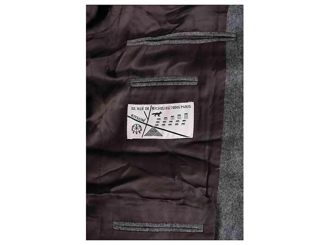 Giacca in lana grigia Kitsune Uomo Grigio - vista 5