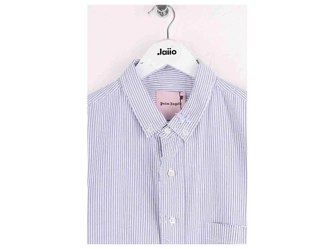Camicia Palm Angels in cotone blu - vista 2