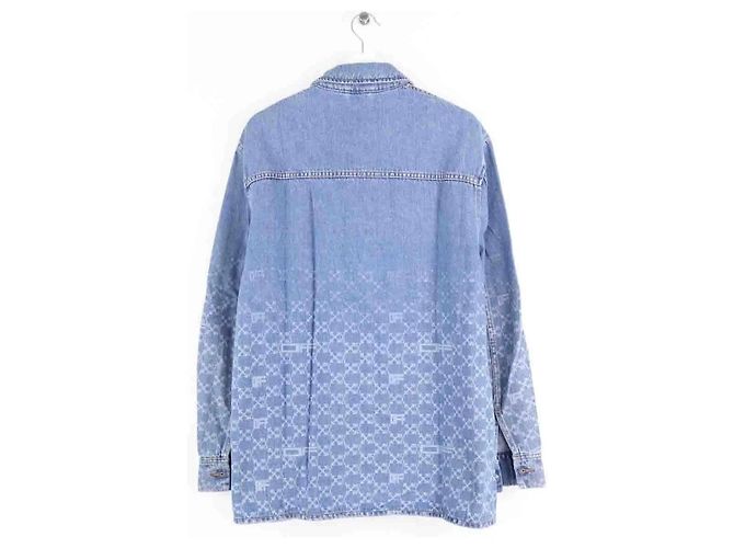 Giacca blu in cotone Off White Uomo L - vista 3