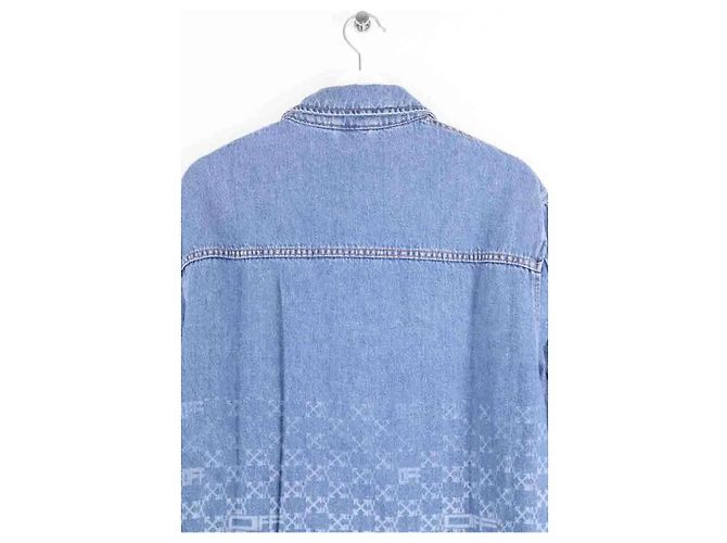 Giacca blu in cotone Off White Uomo L - vista 4