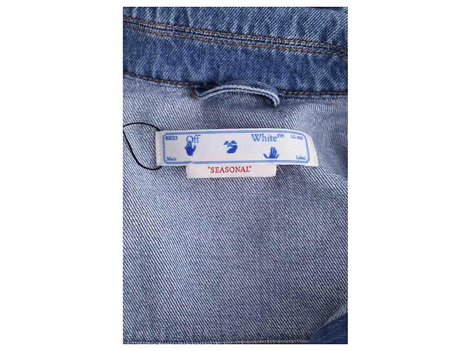 Giacca blu in cotone Off White Uomo L - vista 5