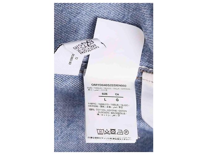 Giacca blu in cotone Off White Uomo L - vista 6
