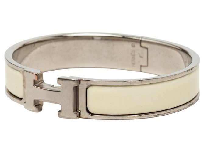 Pulsera Hermès Clic H Narrow de esmalte Plateada PM Plata - vista 2
