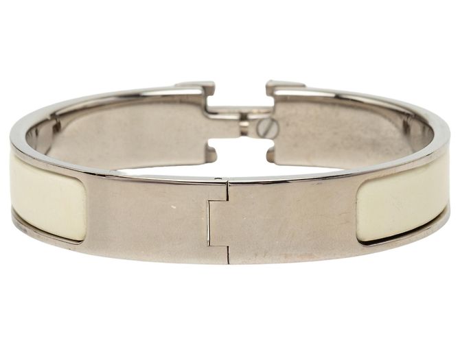 Pulsera Hermès Clic H Narrow de esmalte Plateada PM Plata - vista 3