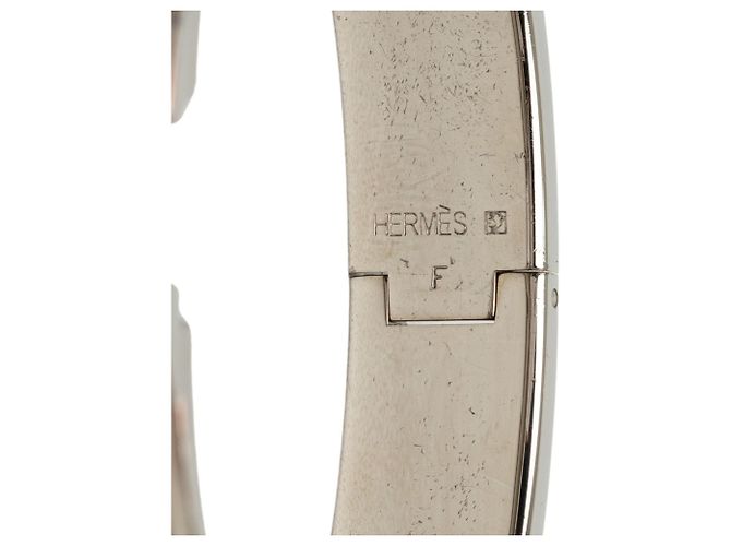 Pulsera Hermès Clic H Narrow de esmalte Plateada PM Plata - vista 4