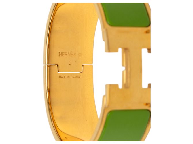 Bracciale Hermès Clic Clac H PM largo in smalto verde - vista 4