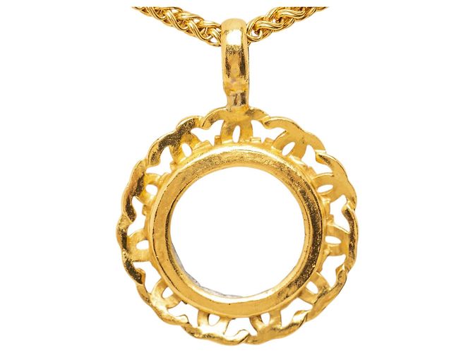 Collana lunga Chanel con pendente a lente d'ingrandimento placcata oro D'oro - vista 3
