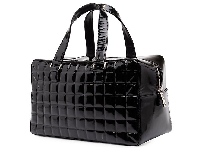 Borsa Chanel CC Chocolate Bar Bowler in vernice nera Nero - vista 2
