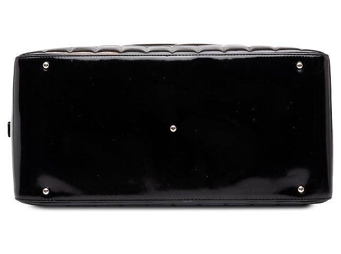 Borsa Chanel CC Chocolate Bar Bowler in vernice nera Nero - vista 3