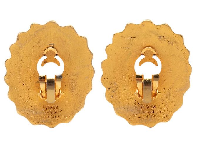 Pendientes de clip Hermès Gold Plated Sun dorados - view 2