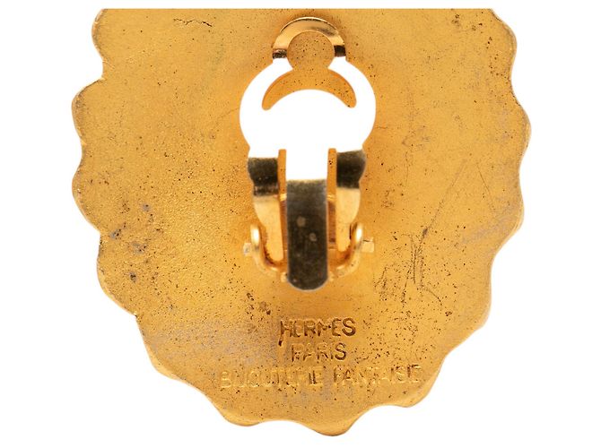 Pendientes de clip Hermès Gold Plated Sun dorados - view 3