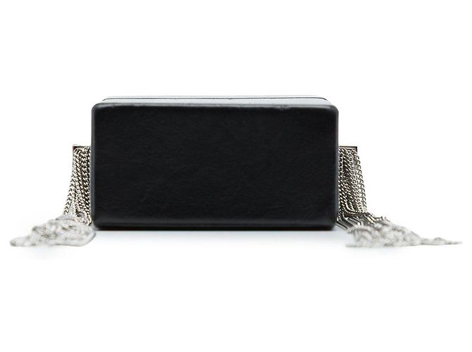 Autre Marque Borsa a tracolla Mini Smoking Box Saint Laurent in pelle di agnello nera Nero - vista 3