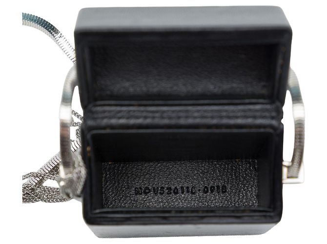 Autre Marque Borsa a tracolla Mini Smoking Box Saint Laurent in pelle di agnello nera Nero - vista 4