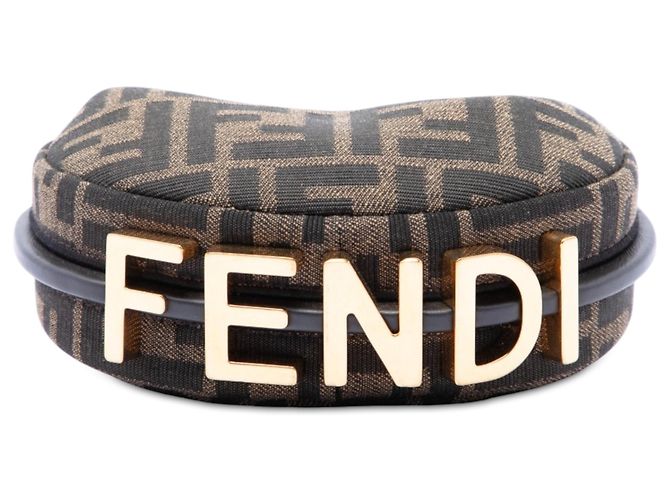 Borsa Hobo Fendigraphy in jacquard FF marrone Fendi Nano - vista 3