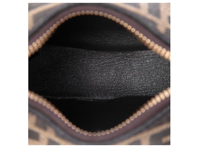 Borsa Hobo Fendigraphy in jacquard FF marrone Fendi Nano - vista 4