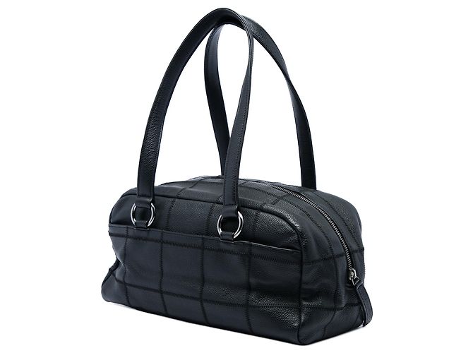 Borsa a tracolla Chanel Chocolate Bar Caviar Nera Nero - vista 2