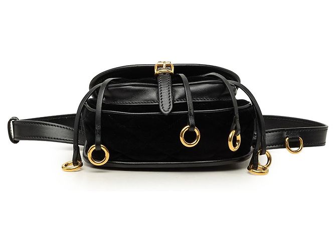 Bolso bandolera Prada Impuntu Velluto Corsaire negro - vista 3