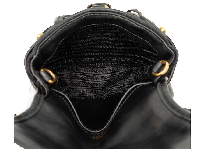 Bolso bandolera Prada Impuntu Velluto Corsaire negro - vista 4