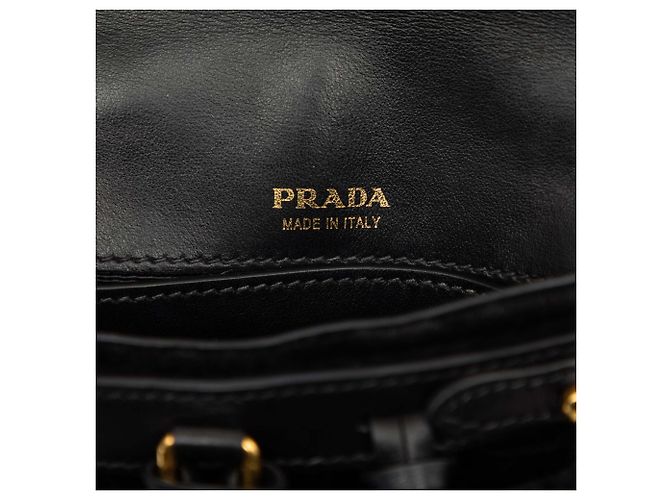 Bolso bandolera Prada Impuntu Velluto Corsaire negro - vista 5