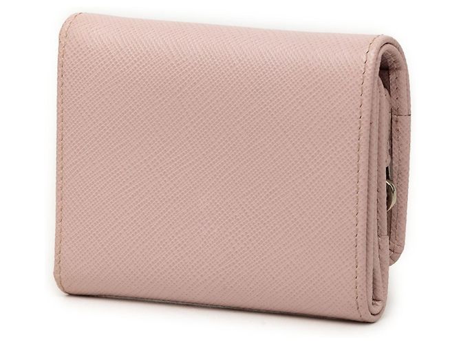 Portafoglio piccolo Prada Saffiano rosa a tre scomparti - vista 2