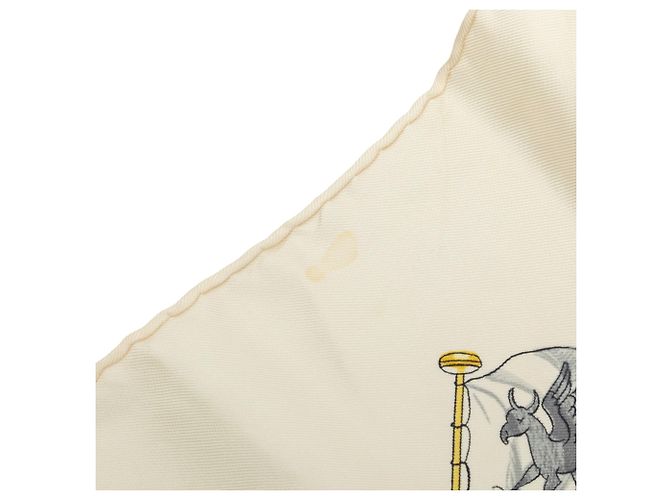 Foulard di seta Hermès Pavois bianco 90 - vista 6