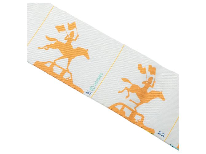 Lenço de seda Twilly Hermès Parade Branco - vista 4