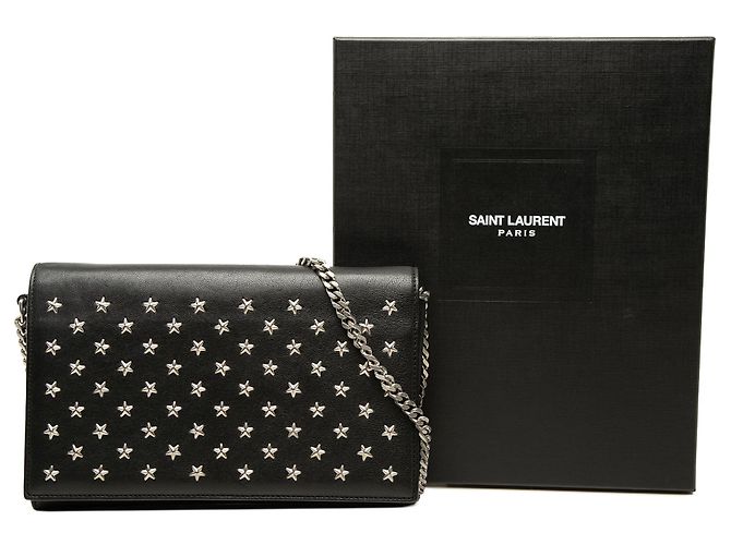 Autre Marque Borsa a tracolla Kate Wallet On Chain in pelle di vitello nera con borchie a stella Saint Laurent Nero - vista 7