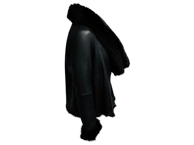 Autre Marque Michelle Mason Black Lamb Shearling Toggle Jacket - view 2
