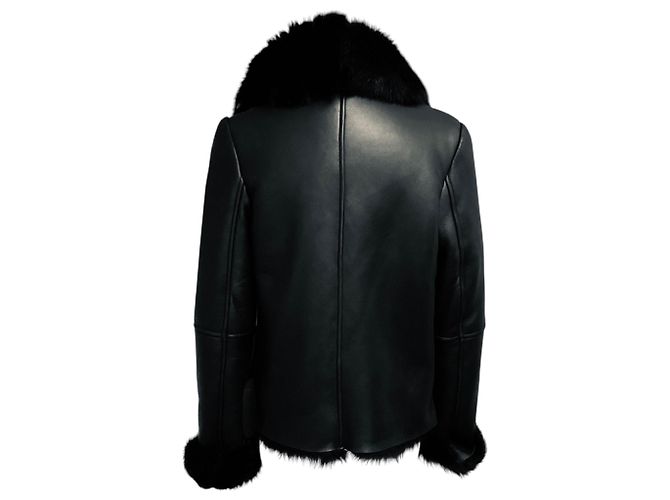 Autre Marque Michelle Mason Black Lamb Shearling Toggle Jacket - view 3