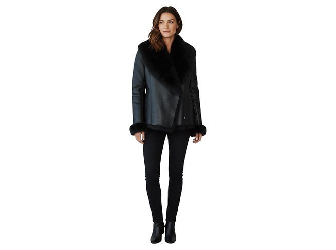 Autre Marque Michelle Mason Black Lamb Shearling Toggle Jacket - view 6
