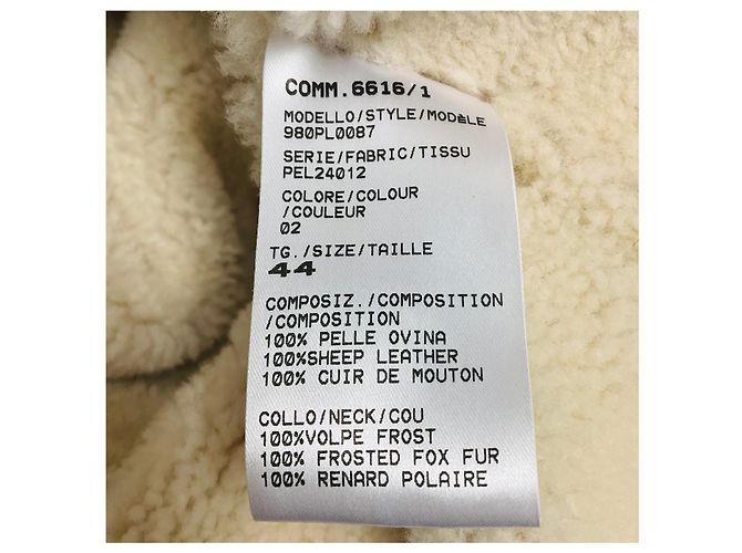 Autre Marque Chaqueta de gamuza forrada de piel de oveja Cognac Eleventy con cuello de piel de zorro Camello - vista 5