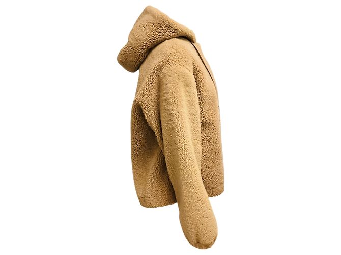Autre Marque Giacca in shearling con cappuccio Pologeorgis Tan Cammello - vista 2