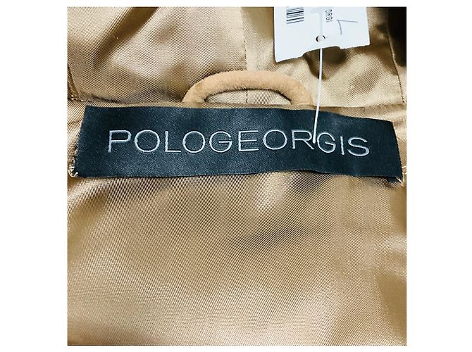 Autre Marque Giacca in shearling con cappuccio Pologeorgis Tan Cammello - vista 4