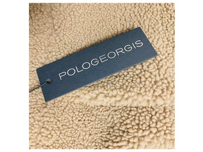 Autre Marque Giacca in shearling con cappuccio Pologeorgis Tan Cammello - vista 6